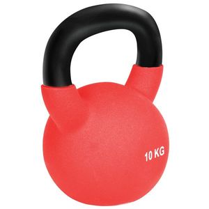 HOMCOM Kettlebell 10KG Acoperit cu Neopren Fontă Solidă Antrenament Forță Roșu | Aosom Romania imagine