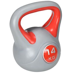 SPORTNOW Kettlebell 14kg pentru Întărire Musculară, Bază Plată, Mâner Confortabil, PU și Nisip, 26x18x32 cm, Roșu | Aosom Romania imagine