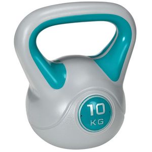 SPORTNOW Kettlebell 10kg pentru Antrenament Complet, Design cu Bază Plată, Mâner Ergonomic, Umplut cu Nisip, Dimensiuni 22x16x26 cm, Verde | Aosom Romania imagine