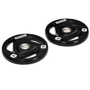 SPORTNOW Set 2 Discuri Greutate 10KG Oțel cu Acoperire Cauciuc Ø5cm Mreană Manere Manual Negru | Aosom Romania imagine