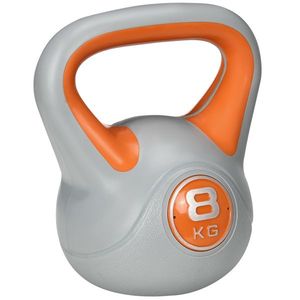 SPORTNOW Kettlebell 8kg pentru Deadlifting și Squats, Bază Plată, Mâner Ergonomic, PU și Nisip, 20x14x24 cm, Portocaliu | Aosom Romania imagine