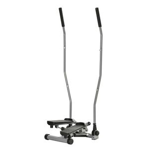 HOMCOM Stepper cu Ghidon, Manere, Step Fitness cu Monitor LCD pentru Casa si Sala, Argintiu | Aosom Romania imagine