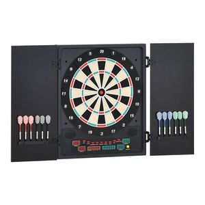 HOMCOM Tabla de Darts Electronică Profesională cu 6 Display-uri, 12 Săgeți, 27 Moduri de Joc, 51x6.5x57cm, Negru | Aosom Romania imagine