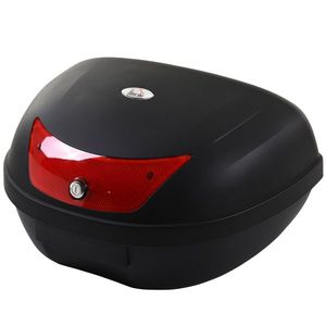 HOMCOM Cutie de Depozitare pentru Cască de Motocicletă, 48L, Rezistentă la Apă, cu 2 Chei, PP, Negru, 59x43x33cm | Aosom Romania imagine