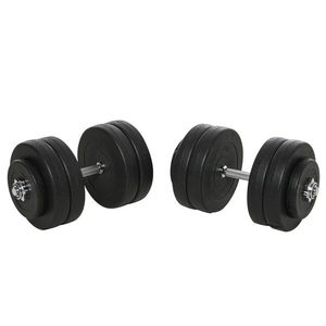 HOMCOM Gantere Reglabile de 50 kg pentru antrenament cu 12 Discuri Cauciucate, 8 x 5 kg si 4 x 1.5 kg, negru| Aosom Romania imagine