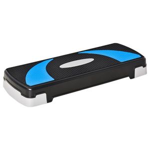 HOMCOM Aerobic Fitness Step, Stepper reglabil la 3 inaltimi 10-15-20 cm pentru antrenament acasa si la sala, albastru si negru imagine