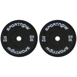 SPORTNOW Set 2 Placi Greutati Olimpice 10 kg Cauciuc pentru Haltere Orificiu 5 cm Acasa Sala | Aosom Romania imagine