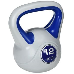 SPORTNOW Kettlebell 12kg Fitness și Antrenament, Bază Plată, Mâner Confortabil, PU și Nisip, 24x17x28 cm, Albastru | Aosom Romania imagine