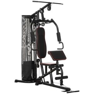 HOMCOM Stație de Fitness Multifuncțională cu Greutăți din Oțel 4.5kg pentru Antrenament Complet Acasă 170x104x205cm Negru | Aosom Romania imagine