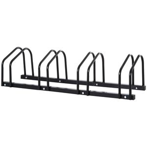 HOMCOM Suport de parcare pentru 4 biciclete din otel, 110x33x27 cm, negru | Aosom Romania imagine