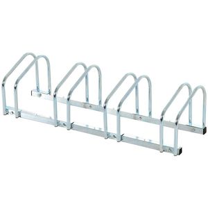 HOMCOM Suport de parcare pentru 4 biciclete din otel, 110x33x27 cm, argintiu | Aosom Romania imagine