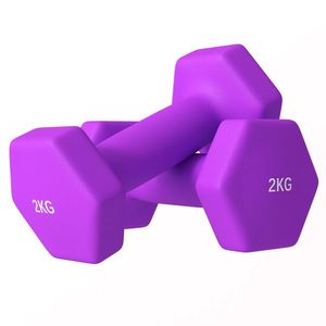 SPORTNOW Set de 2 Greutăți, Set de Gantere Pereche cu Prindere Antiderapantă pentru Antrenament, 16x6x6 cm, Violet | Aosom Romania imagine