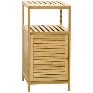 Kleankin Mobilier de Baie din Bambus cu Dulăpior cu Ușă și Rafturi, 33x36, 5x67 cm, Lemn Natural | Aosom Romania imagine