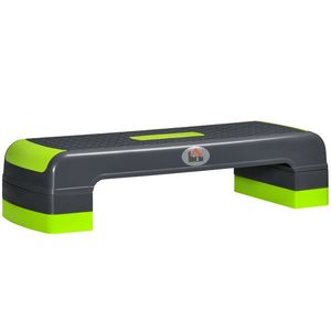 HOMCOM Stepper Aerobic Reglabil pe 3 Înălțimi, Step Fitness din Plastic pentru Antrenament, 78x28x10/15/20 cm, Verde | Aosom Romania imagine