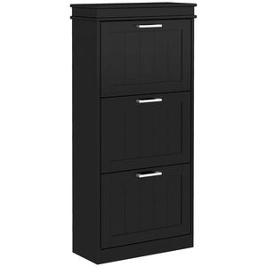 HOMCOM Dulap pentru Depozitarea Pantofilor cu 3 Sertare Rabatabile pentru 15 Perechi de Pantofi, 54x24x117, 5 cm, Negru | Aosom Romania imagine