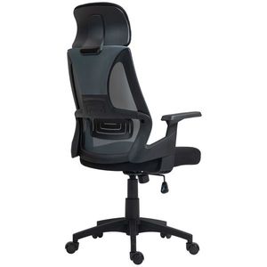 HOMCOM Scaun Ergonomic de Birou Înclinabil cu Suport Lombar, Tetieră și Înălțime Reglabilă, 66x58x115-123 cm, Negru | Aosom Romania imagine