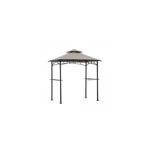 Pavilion gazebo din otel pentru gratar cu copertina Sunjoy Linas 244cm x 152cm negru/gri deschis A103002202 imagine