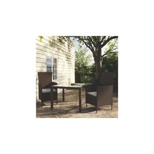 Set mobilier de exterior, 3 piese, maro, poliratan imagine