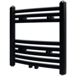 Radiator port-prosop încălzire centrală baie, curbat, negru 480x480 mm imagine