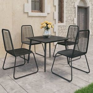 vidaXL Set mobilier de grădină, 5 piese, negru, ratan PVC imagine