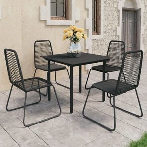 vidaXL Set mobilier de grădină, 5 piese, negru, ratan PVC imagine