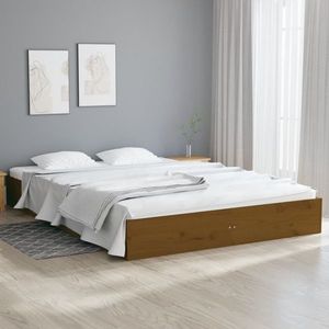 vidaXL Cadru pat 5FT King Size, maro miere, 150x200 cm, lemn masiv imagine