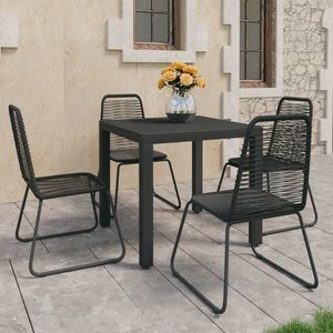 Set mobilier de exterior, 5 piese, aluminiu, negru imagine