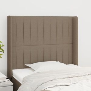 vidaXL Tăblie de pat cu aripioare gri taupe 83x16x118/128 cm textil imagine