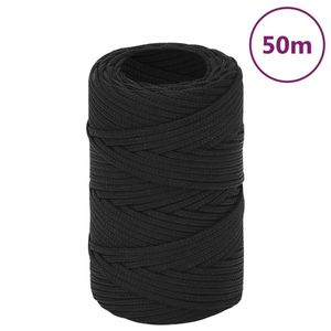 vidaXL Frânghie de barcă, negru complet, 2 mm, 50 m, polipropilenă imagine