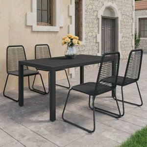 vidaXL Set mobilier de grădină, 5 piese, negru, ratan PVC imagine