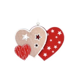 Decoratiune Trio Heart din lemn 15x13 cm imagine