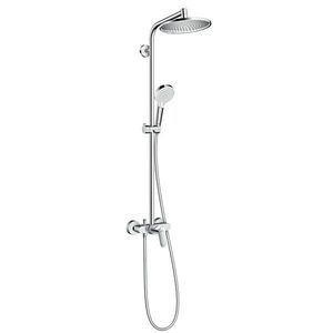 Showerpipe Hansgrohe Crometta S240 1 jet crom cu baterie dus inclusa imagine