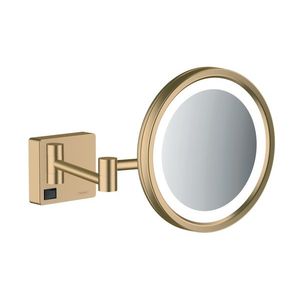 Oglinda cosmetica cu brat Hansgrohe Logis AddStoris x3 16cm iluminat LED bronz periat imagine