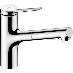 Baterie bucatarie Hansgrohe Zesis M33 cu pipa extractibila ComfortZone 150 sBox crom imagine