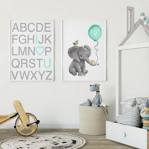 Set 2 tablouri Elefant, Heinner, 35x50 cm, plastic/MDF, multicolor imagine