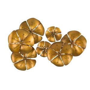 Decoratiune de perete, Flower Goldy, Mauro Ferretti, 80x57 cm, fier, auriu imagine