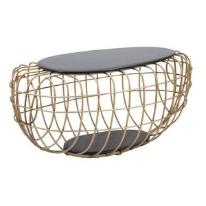 Masuta de cafea Gold Spider, Mauro Ferretti, 119x75x55 cm, fier, negru/auriu imagine