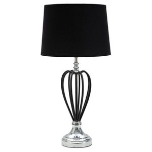 Lampa de masa Darkly Silver, Mauro Ferretti, 1 x E27, 40W, fier/poliester, negru/argintiu imagine