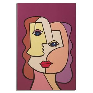 Tablou, Mauro Ferretti, Face - B, 60 x 3 x 90 cm, lemn de pin/panza, multicolor imagine