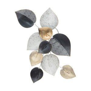 Decoratiune de perete 3D Half Leaf B, Mauro Ferretti, 62.5x40 cm, fier, multicolor imagine