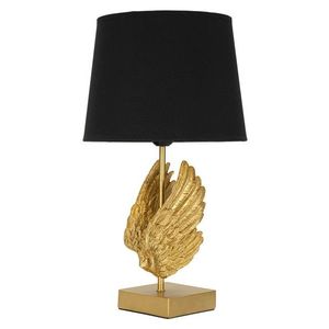 Lampa de masa, Wings, Mauro Ferretti, 1 x E27, 40W, Ø25 x 45 cm, fier/polirasina/textil, auriu/negru imagine