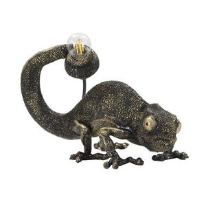 Lampa de masa, Lizard, Mauro Ferretti, 1 x E14, 25W, 37.5 x 16.5 x 22 cm, polirasina, negru/auriu imagine