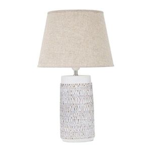 Lampa de masa, Nairobi, Mauro Ferretti, 1 x E27, 40W, Ø35 x 60.5 cm, polirasina/fier/textil, alb antic/maro imagine