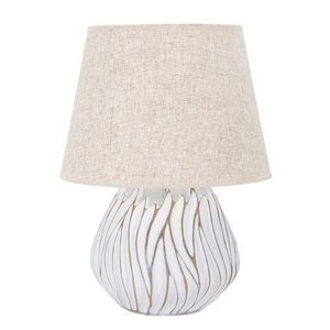 Lampa de masa, Polyresinhonduras, Mauro Ferretti, 1 x E27, 40W, Ø35 x 48 cm, polirasina/fier/textil, alb antic/maro imagine