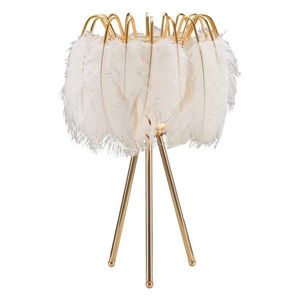 Lampa de masa Feather, Mauro Ferretti, Ø40 x 60 cm, 1 x E27, 40W, fier/plastic, auriu/alb imagine