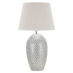 Lampa de masa Wave, Mauro Ferretti, 1x E27, 40W, 35x65 cm, polirasina/fier/textil, auriu/alb imagine