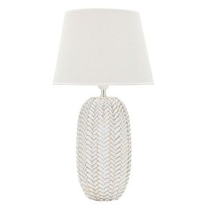 Lampa de masa Leaf, Mauro Ferretti, 1x E27, 40W, 35x65 cm, polirasina/fier/textil, auriu/alb imagine