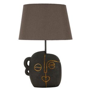 Lampa de masa Tribal -A, Mauro Ferretti, 1x E27, 40W, 30.5x46 cm, polirasina/fier/textil, maro/auriu imagine