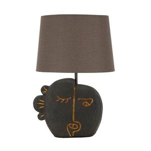 Lampa de masa Tribal -B, Mauro Ferretti, 1x E27, 40W, 27.5x39.5 cm, polirasina/fier/textil, maro/auriu imagine