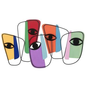 Decoratiune de perete Eyes -B, Mauro Ferretti, 120x72 cm, fier, multicolor imagine